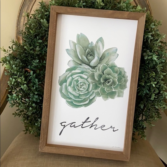 Other - Modern Succulent Gather Wood Sign